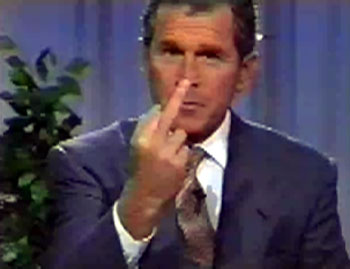 George W. Bush giving the finger