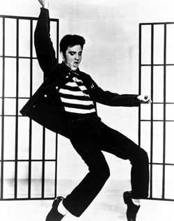 The original and best. Elvis in a publicity still for the film Jailhouse Rock (1957, dir. Richard Thorpe)